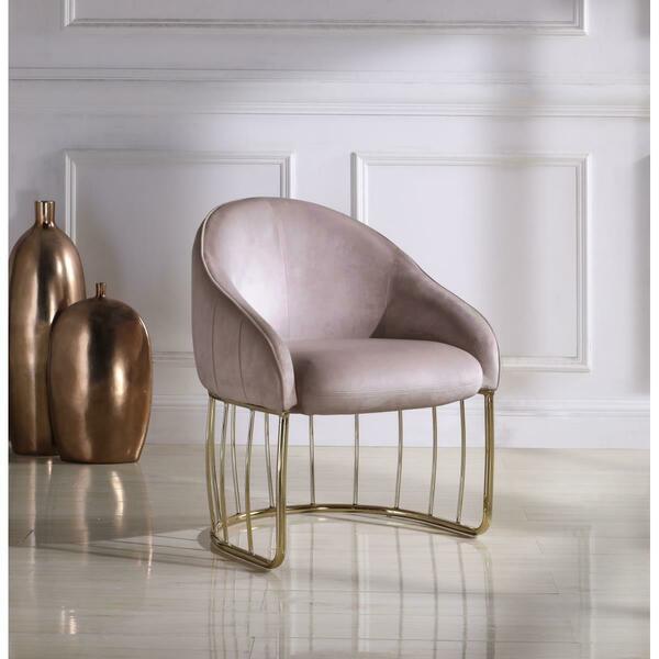 Fixturesfirst Modern Contemporary Vivienne Accent Club Chair, Blush - 28.3 x 24.4 x 24 in. FI2827402